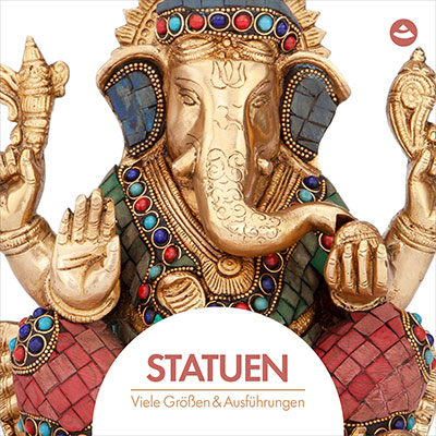 Statuen im bodynova Online Shop: Indische Gottheiten und Om-Ständer
